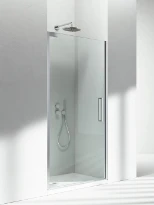 Vismara Flare 2.0 porte battante 880-905 x 2000 mm - transparente - gauche - argent brillant