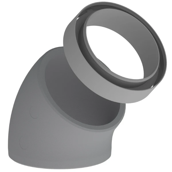 Duco DucoFlex Star geïsoleerde ventiltatiebocht 45° met koppelstuk - 160 mm