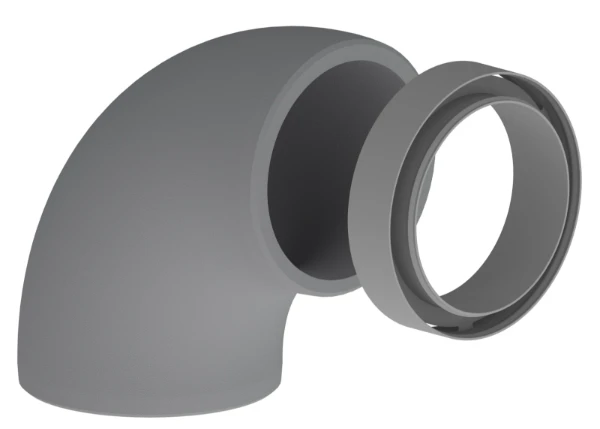 Duco DucoFlex Star geïsoleerde ventiltatiebocht 90° met koppelstuk - 160 mm