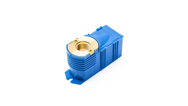 RIIFO Connect muurinbouwdoos met klemkoppeling 90° FF 1/2 x 16 mm - blauw