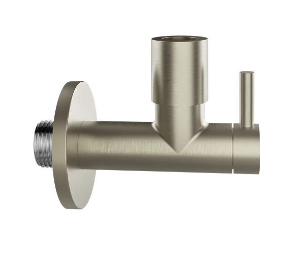 01411#149 Gessi Technical Accessories Hoekstopkraan onder wastafel met filter en aansluiting van 1/2" Finox Brushed Nickel