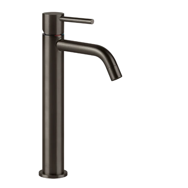 Gessi Via Tortona Mengkraan Wastafel hoog, zonder waste met buigzame aansluitslangen Geb. Zwart Metaal PVD