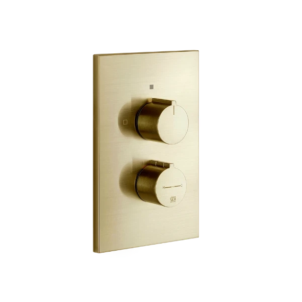 Gessi Via Manzoni Extern deel bad-/douche thermostaat 2-weg Brushed Brass PVD