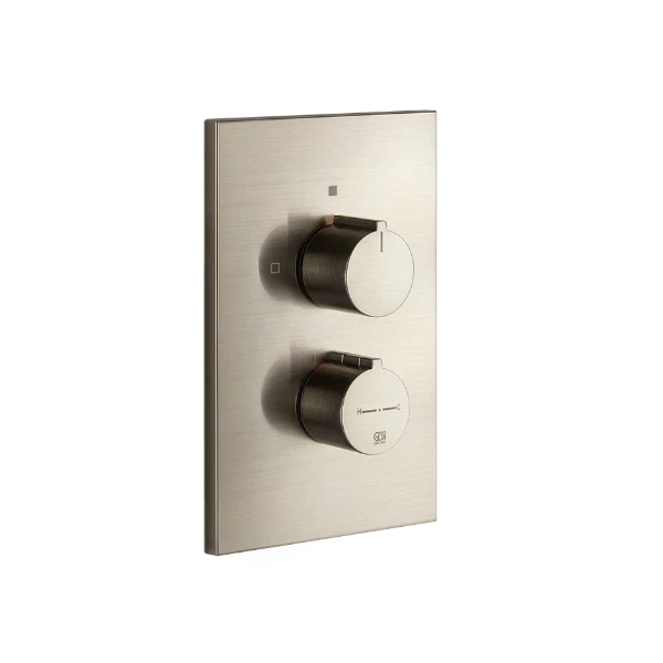 Gessi Via Manzoni Extern deel bad-/douche thermostaat 2-weg Finox Brushed Nickel