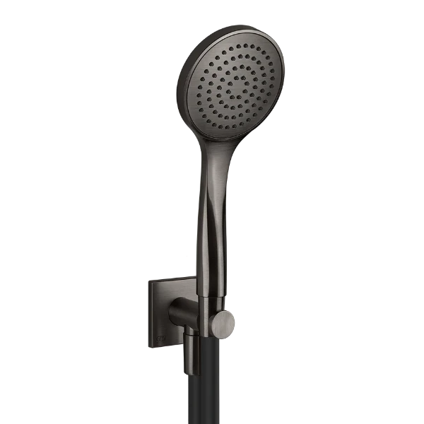 GESSI Emporio Shower Doucheset met wateraansluitpunt, antikalk-handdouche en buigzame slang 1,50 m Geb. Zwart Metaal PVD