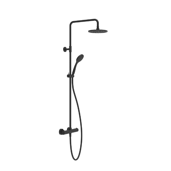 Gessi Emporio Shower set de douche thermostatique avec douche de tête 200 mm et douchette anticalcaire - flexible 1500 mm - noir XL