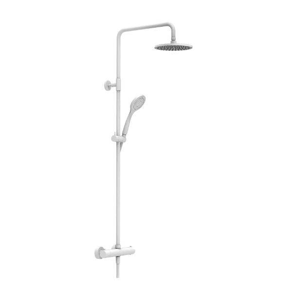 35181#279 Gessi Emporio thermostatische Showerset met hoofddouche 200 mm en antikalk handdouche - flexibel 1500 mm - Wit CN