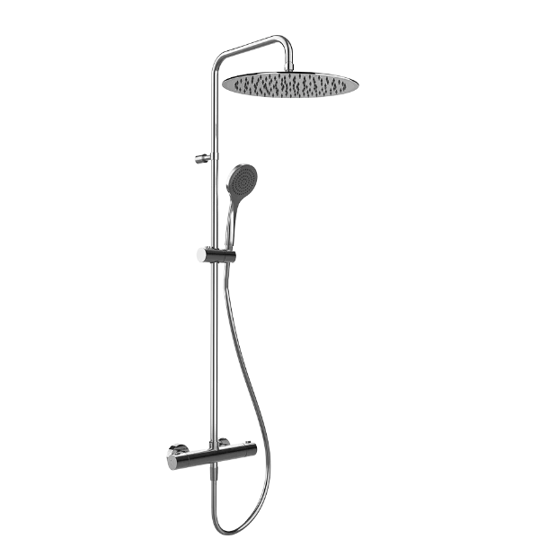 Gessi Emporio thermostatische Showerset met hoofddouche 300 mm en antikalk handdouche - flexibel 1500 mm - Chroom
