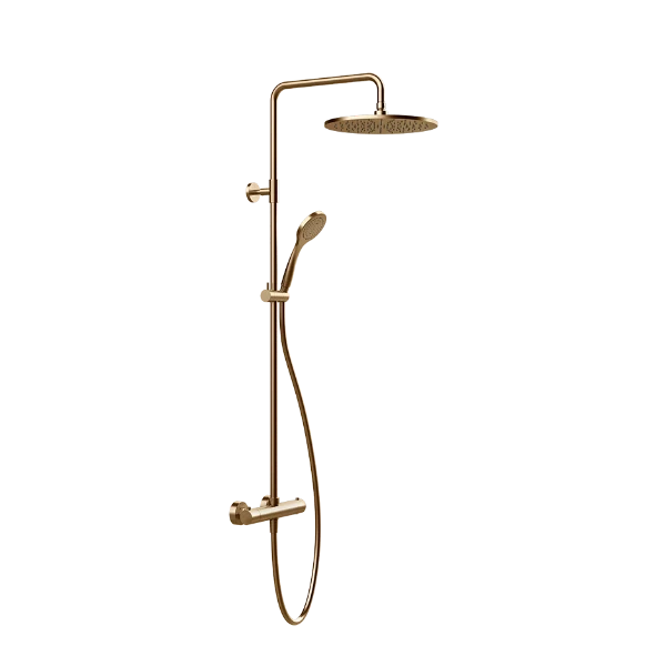 Gessi Emporio thermostatische Showerset met hoofddouche 300 mm en antikalk handdouche - flexibel 1500 mm - Warm Bronze Br.