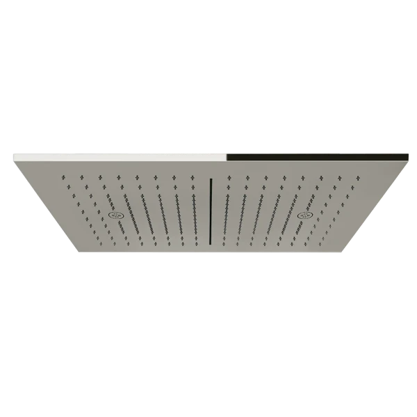 Gessi Minimali Multifunctioneel systeem op verlaagd plafond 300x500 met REGEN/CASCADE/VERNEVELING-functies. Aan te vullen met esthetische cover Mirror Steel