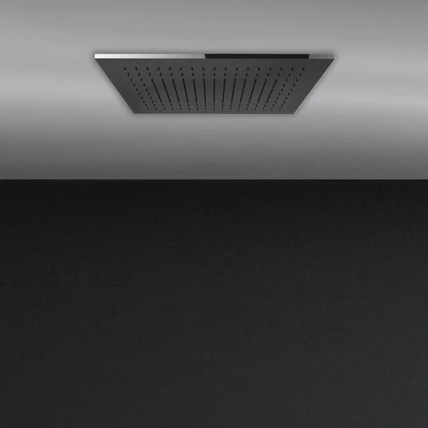 Gessi Minimali Douchesysteem verlaagd plafond 300x500 met REGEN-functie. Aan te vullen met esthetische cover Mirror Steel