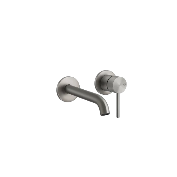 PF54083#239 GESSI Flessa Extern deel Wand-Mengkraan Wastafel, middelgrote uitloop zonder waste Steel Brushed