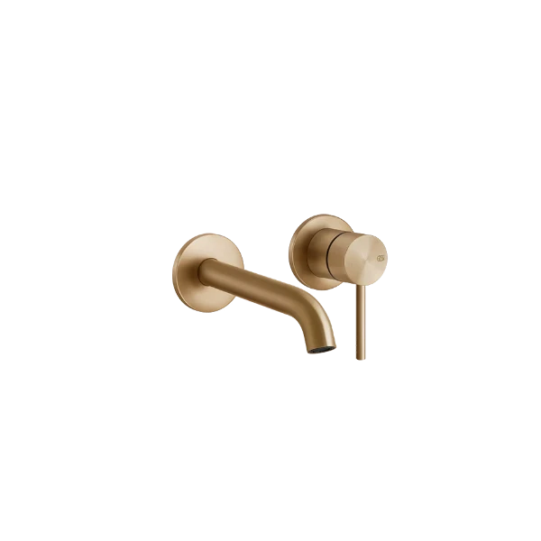 Gessi Flessa Extern deel Wand-Mengkraan Wastafel lange uitloop zonder waste Warm Bronze Br. PVD