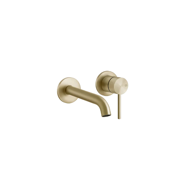PF54086#727 Gessi Flessa Extern deel Wand-Mengkraan Wastafel lange uitloop zonder waste Brushed Brass PVD