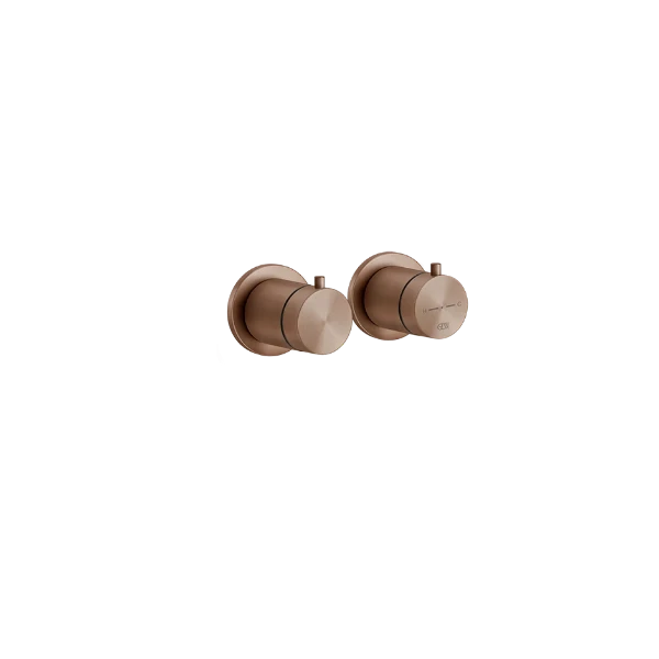 Gessi Shower316 Parties apparentes pour mitigeur thermostatique douche mural 2 sorties. Cuivre Brossé PVD