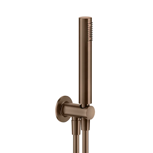 PF58123#708 Gessi Shower Sets Doucheset met wateraansluitpunt, antikalk-handdouche en buigzame slang 1,50 m Geb. Koper PVD
