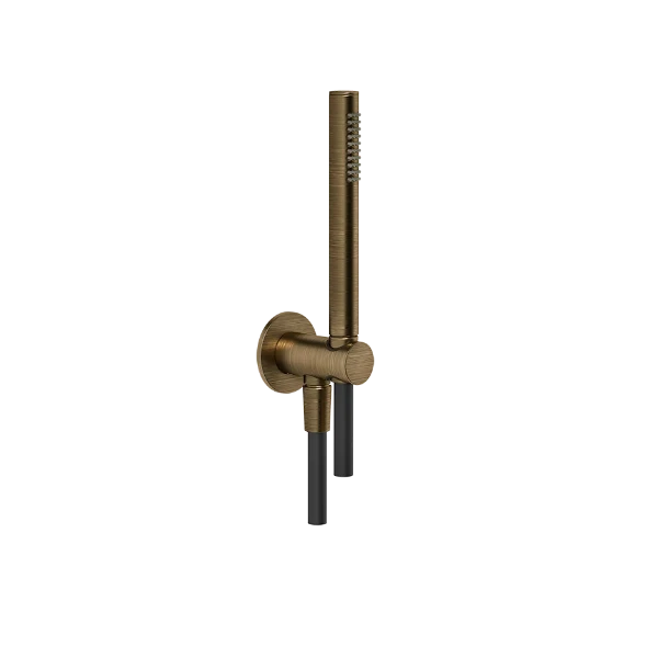 PF63329#713 Gessi Shower Sets Doucheset met wateraansluitpunt, antikalk-handdouche en buigzame slang 1,50 m Antiek Messig