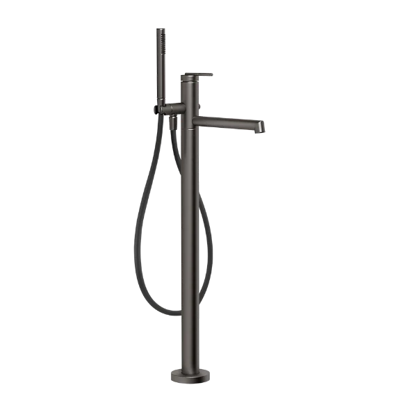 PF63528#707 GESSI Ingranaggio Extern deel Vloer-Mengkraan Bad Geb. Zwart Metaal PVD