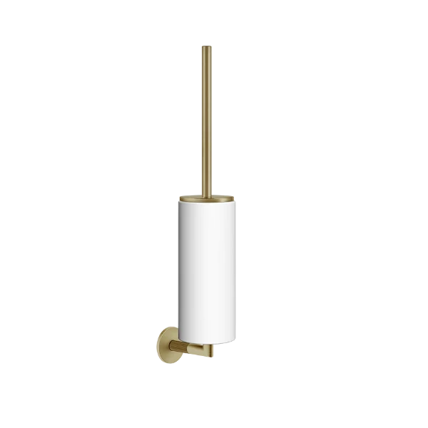 PF63819#727 GESSI Ingranaggio Accessories Wand-toiletborstelhouder wit Brushed Brass PVD