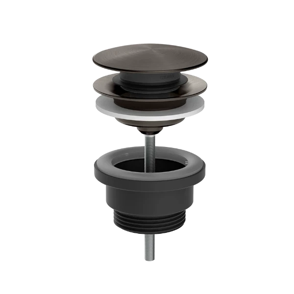 Gessi Ingranaggio Total Look Afvoerplug "Stop&Go" Geb. Zwart Metaal PVD
