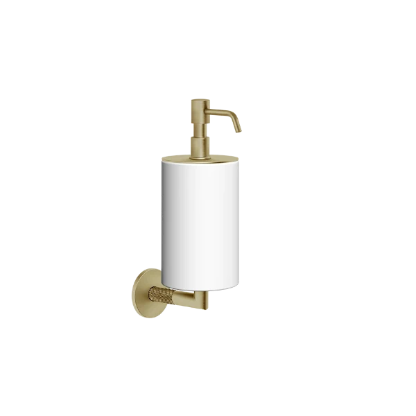 GESSI Anello Accessories Wand-dispenserhouder wit Brushed Brass PVD