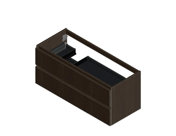 Procasa Kivu sous-meuble avec 2 tiroirs sans poignées 1200 x 475 x 520 mm - lungo - découpe gauche