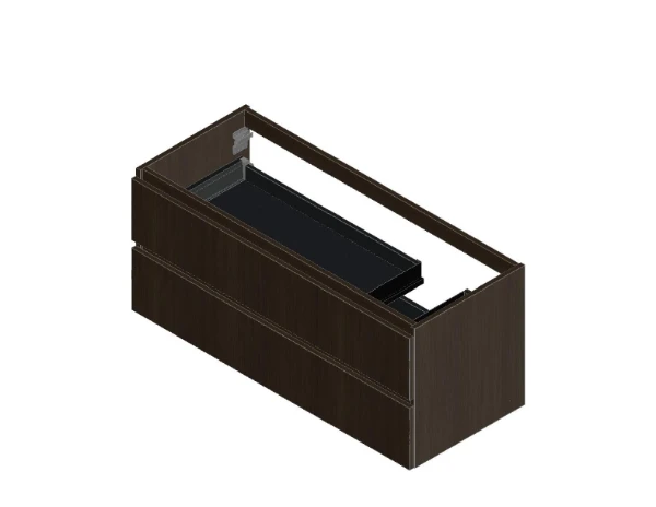 Procasa Kivu sous-meuble avec 2 tiroirs sans poignées 1200 x 475 x 520 mm - lungo - découpe droite