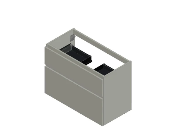 Procasa Klaire 65 - sous meuble lavabo avec 2 tirroirs 900 x 435 x 650 mm - découpe central - blanc