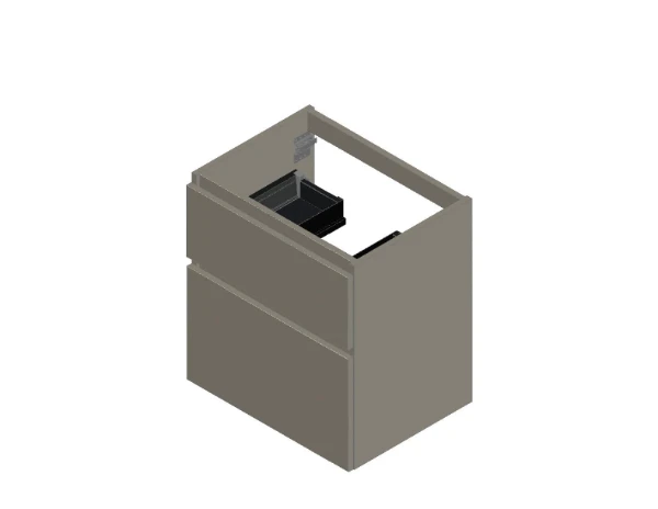 KL3018 Procasa Klaire 65 - wastafelonderkast met 2 laden 600 x 435 x 650 mm - uitsparing in het midden - soft