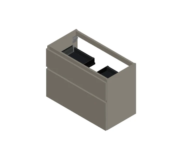 Procasa Klaire 65 - sous meuble lavabo avec 2 tirroirs 900 x 435 x 650 mm - découpe central - soft