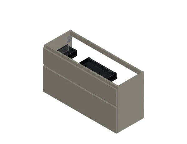 KL3024 Procasa Klaire 65 - wastafelonderkast met 2 laden 1200 x 435 x 650 mm - 2 uitsparingen - soft
