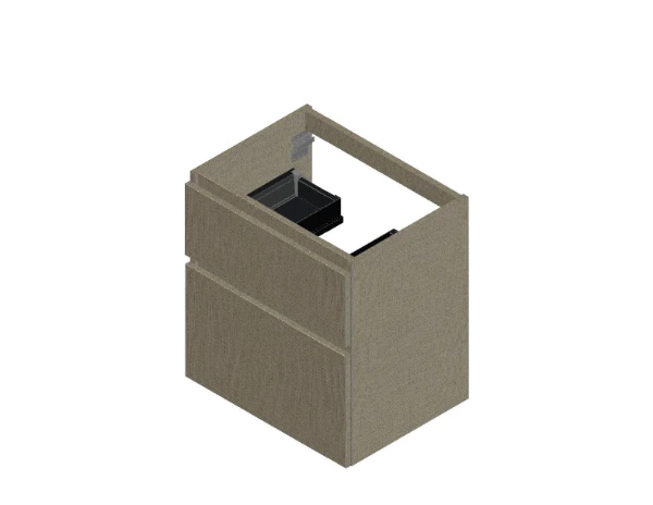Procasa Klaire 65 - wastafelonderkast met 2 laden 600 x 435 x 650 mm - uitsparing in het midden  - linnen