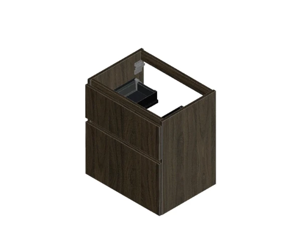 Procasa Klaire 65 - sous meuble lavabo avec 2 tirroirs 600 x 435 x 650 mm - découpe central  - walnut