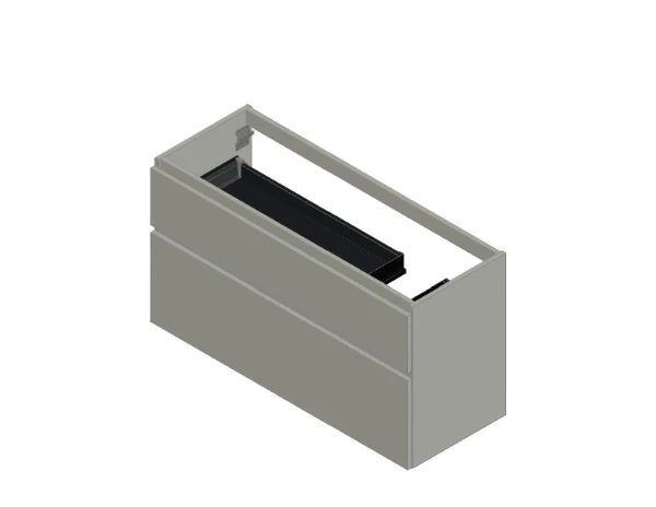 KL3238 Procasa Klaire 65 - wastafelonderkast met 2 laden 1200 x 435 x 650 mm - uitsparing rechts - wit