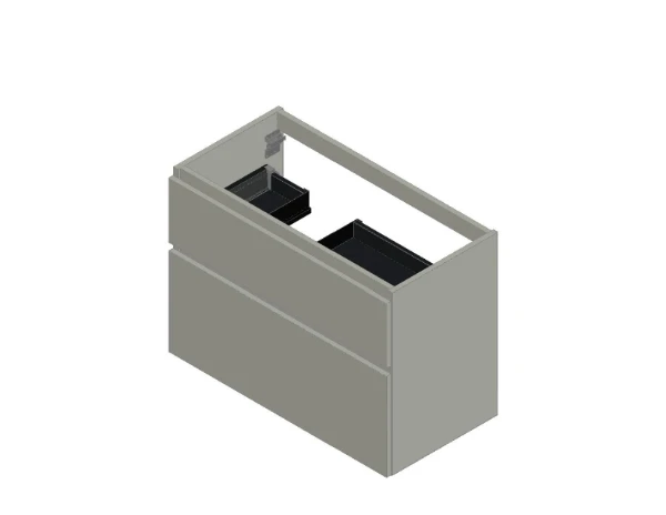 KL3233 Procasa Klaire 65 - wastafelonderkast met 2 laden 900 x 435 x 650 mm - uitsparing links - wit