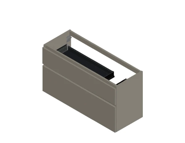KL3257 Procasa Klaire 65 - wastafelonderkast met 2 laden 1200 x 435 x 650 mm - uitsparing rechts - soft