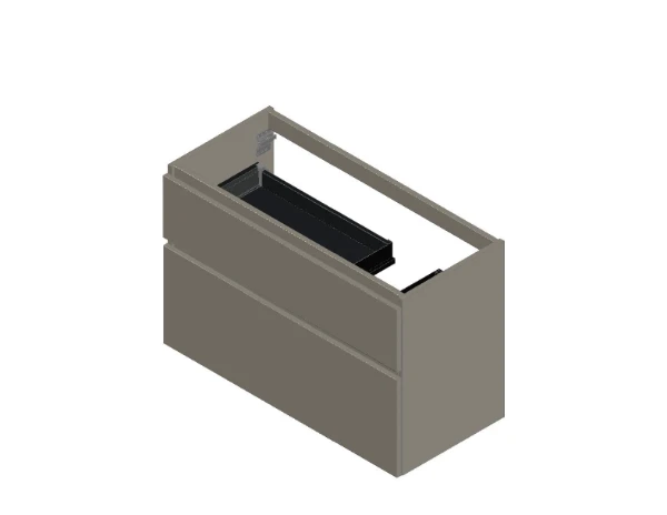 KL3256 Procasa Klaire 65 - wastafelonderkast met 2 laden 1000 x 435 x 650 mm - uitsparing rechts - soft