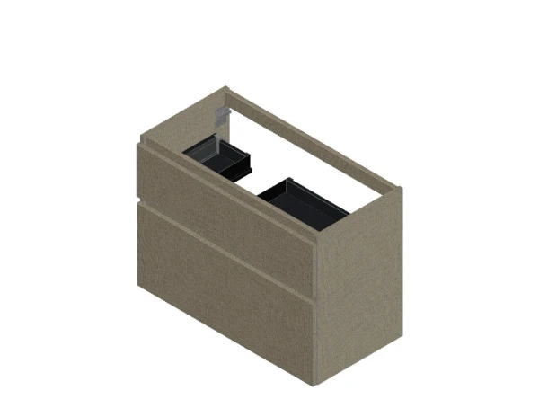 KL3271 Procasa Klaire 65 - wastafelonderkast met 2 laden 900 x 435 x 650 mm - uitsparing links - linnen