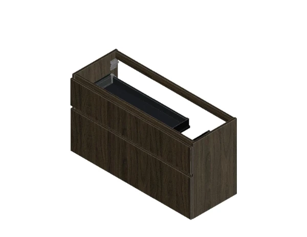Procasa Klaire 65 - sous meuble lavabo avec 2 tirroirs 1200 x 435 x 650 mm - découpe droite - walnut