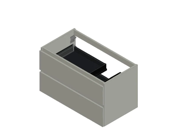 Procasa Kivu sous-meuble avec 2 tiroirs droite sans poignées 900 x 475 x 520 mm - blanc