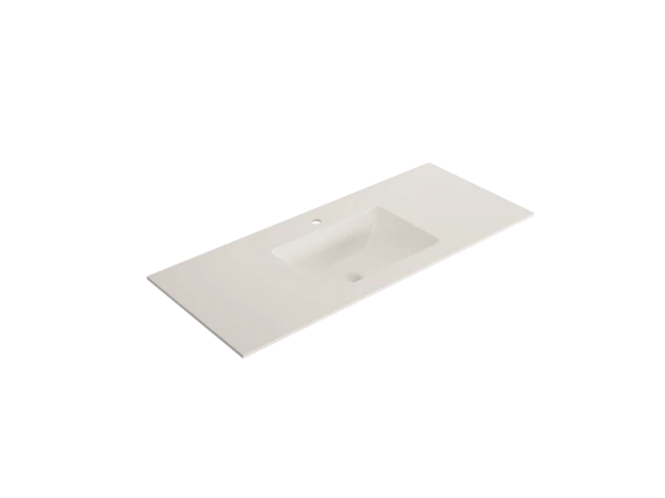 Procasa Solid 2.0 wastafelblad in solid surface met 1 waskom midden 1200 x 500 x 9 mm - 1 kraangat