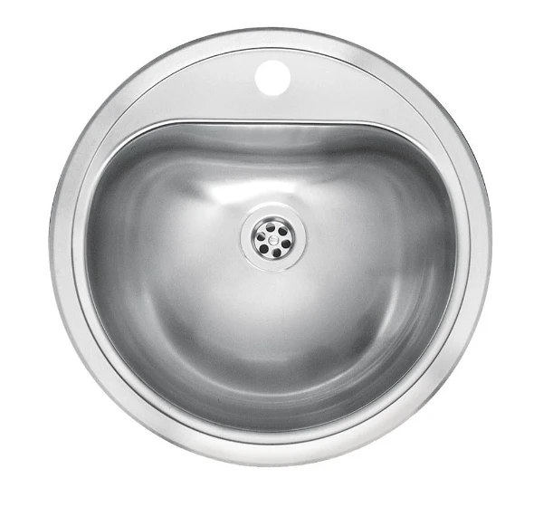 Reginox Atlantis Clean & Care inbouwwastafel rond 460 mm - RVS 304 - met kraangat - zonder overloop
