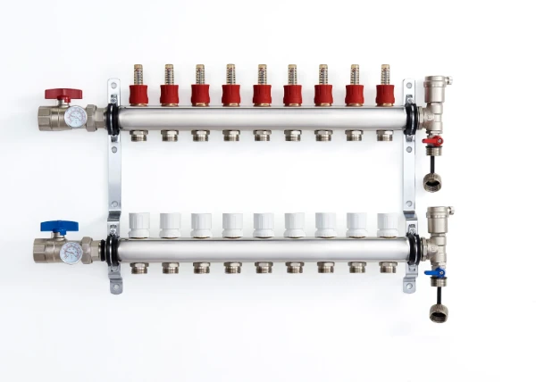 RIIFO UFH inox vloerverwarmingscollectorset 4/4 - 9 x EK3/4