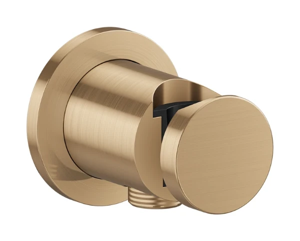 Hansgrohe Axor One FixFit wandaansluitbocht met houder rond - Brushed Bronze