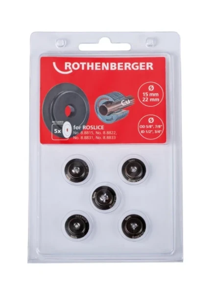 088841D ROTHENBERGER snijwiel voor roslice, 15+22mm, 5/8+7/8", 5st.