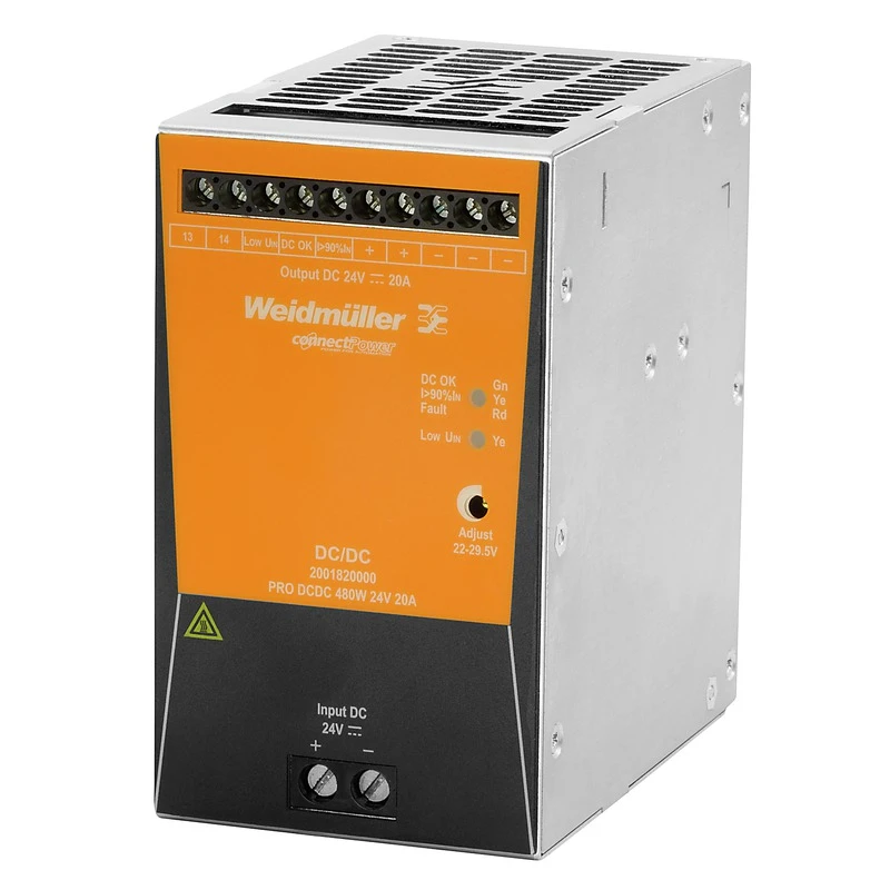 Weidmüller Gelijkstroomvoedingseenheid PRO DCDC 480W 24V 20A 2001820000 101061