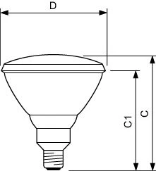 Philips - IR-lamp - PAR38 IR 175W E27 230V CL 1CT/12 8711500115799 11346940