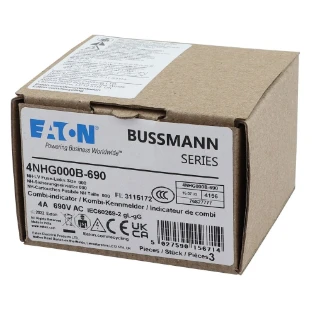 Eaton - Smeltpatroon (mes) - NH FUSE 4AMP 690V SIZE 000 GG MGL 4NHG000B-690 11412849