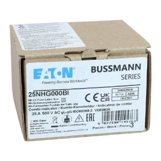 Eaton - Smeltpatroon (mes) - NH FUSE 25AMP 500V SIZE 000 GG IMGL 25NHG000BI 11415836