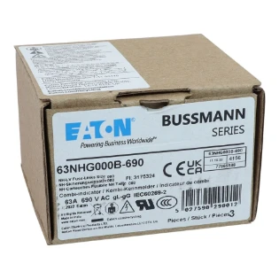 Eaton - Smeltpatroon (mes) - NH FUSE 63AMP 690V SIZE 000 GG MGL 63NHG000B-690 11416514
